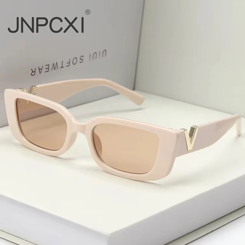 JNPCXI Retro Cat Eye Sunglasses Women Luxury Beige Sun Glasses Men Fashion Design