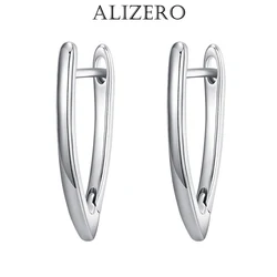 ALIZERO 925 Sterling Silver V-Shape Earrings For Woman Wedding Engagement Fashion Charms Party Jewelry