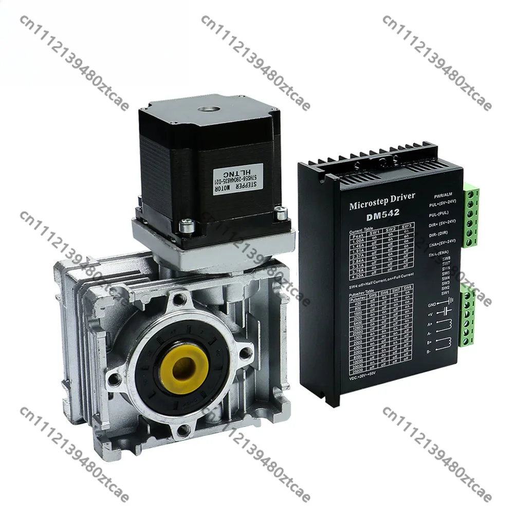 Nema23 56mm Stepper Motor 1.2Nm RV030 Worm Gearbox 14mm Shaft 3A DM542 Driver for CNC Router