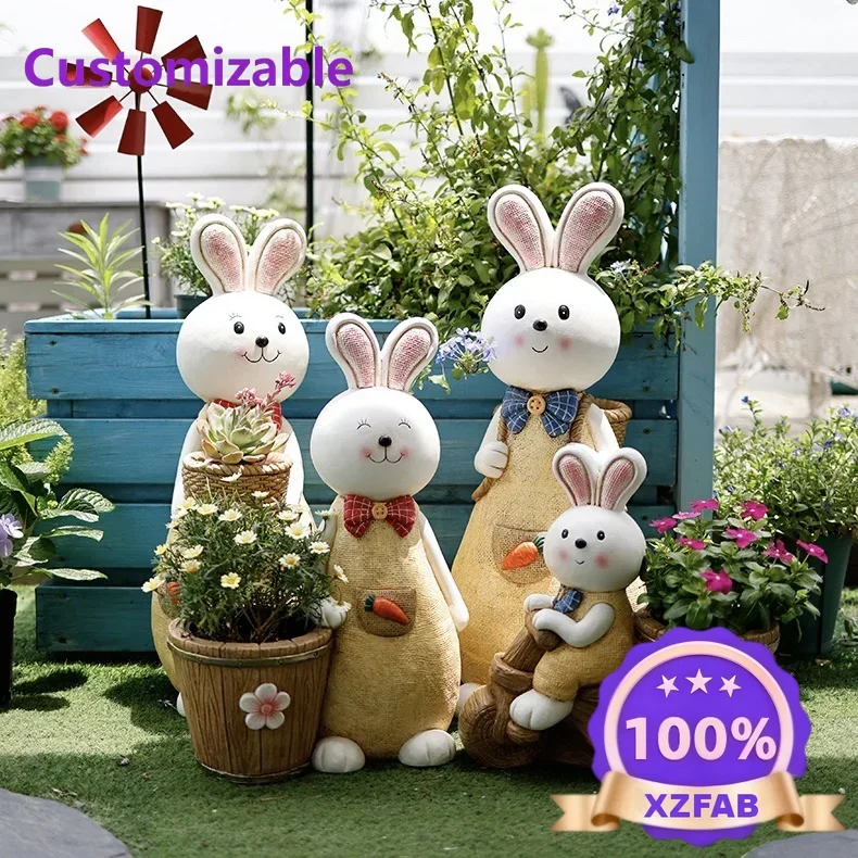 Jiali recommends cute rabbit flower pot garden villa balcony courtyard decoration and arrangement creative succulent outdoor