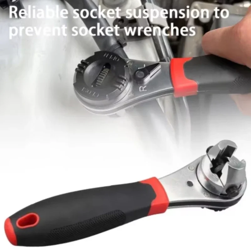 

Ключ с трещоткой, регулируемый ключ с трещоткой, 6-22 мм, ремонтный быстроразъемный комбинированный ключ, сменные аксессуары