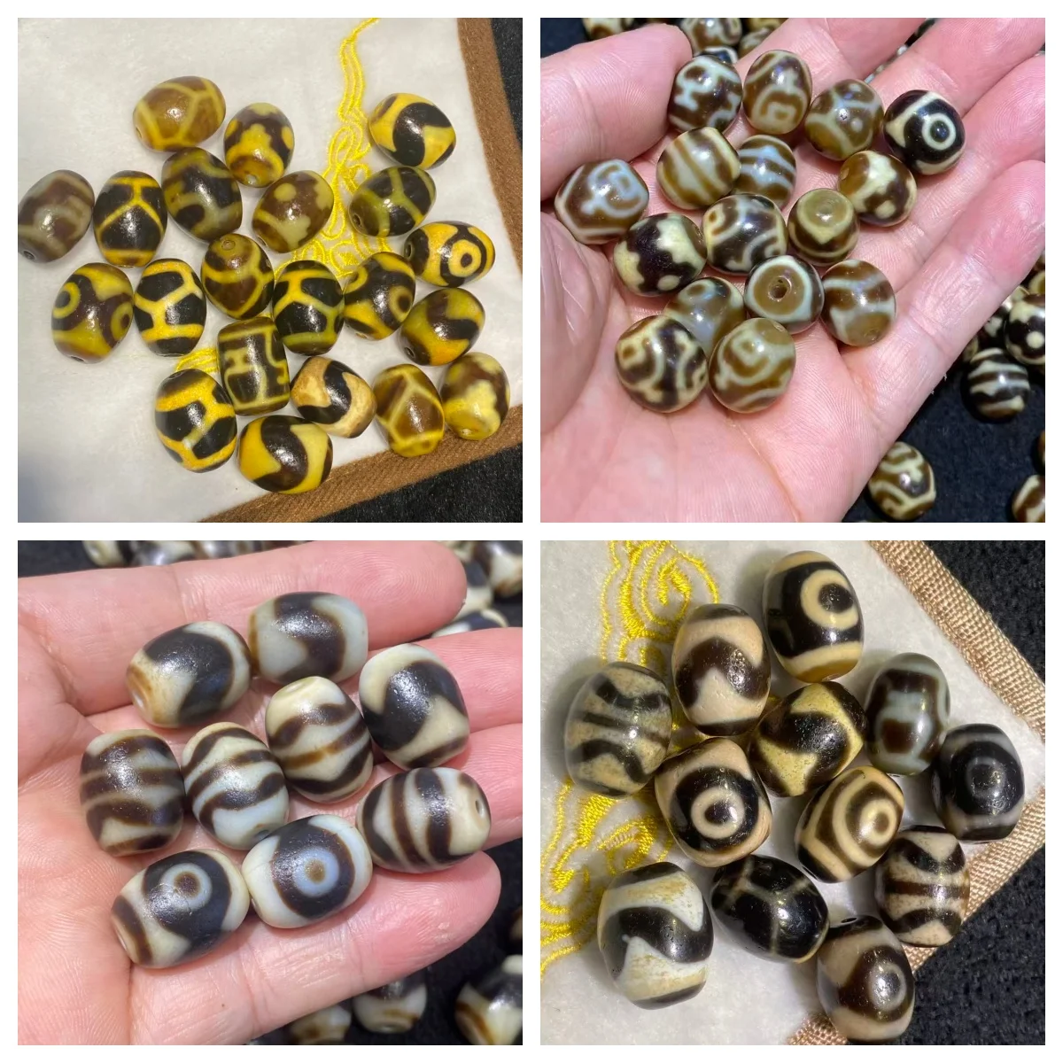 1pcs/lot Daluo B-grade special price top-level Tibetan Dzi bead high-end agate craftsmanship golden-yellow Weathered patina