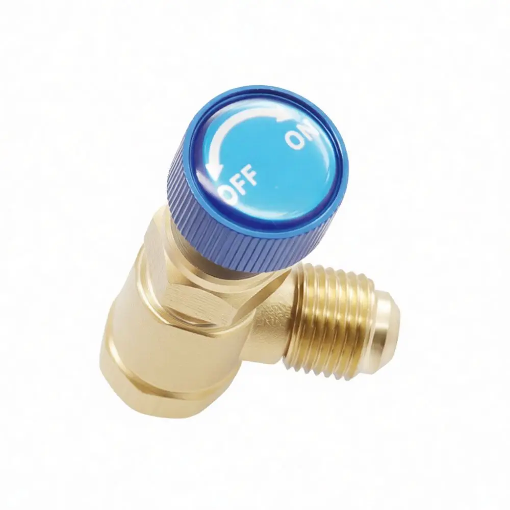Refrigerant Charging Safety Valve R410 R22 Adapter Anti Freeze Hand Design HVAC Cooling System Maintenance Leak Proof Tool