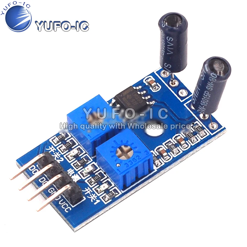 Normally Open 2 Channel Vibration Sensor Module Alarm Trigger Vibration Switch Sensor Module