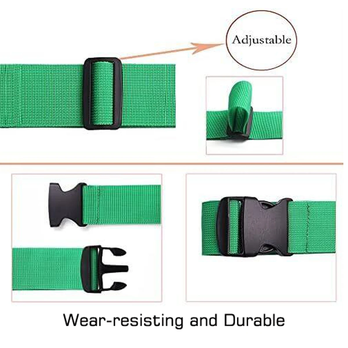 أشرطة آمنة للأمتعة قابلة للتعديل، حزام الأمتعة مع إبزيم للإغلاق، حزام الأمتعة لإغلاق حقيبة السفر، أمان الأمتعة #6