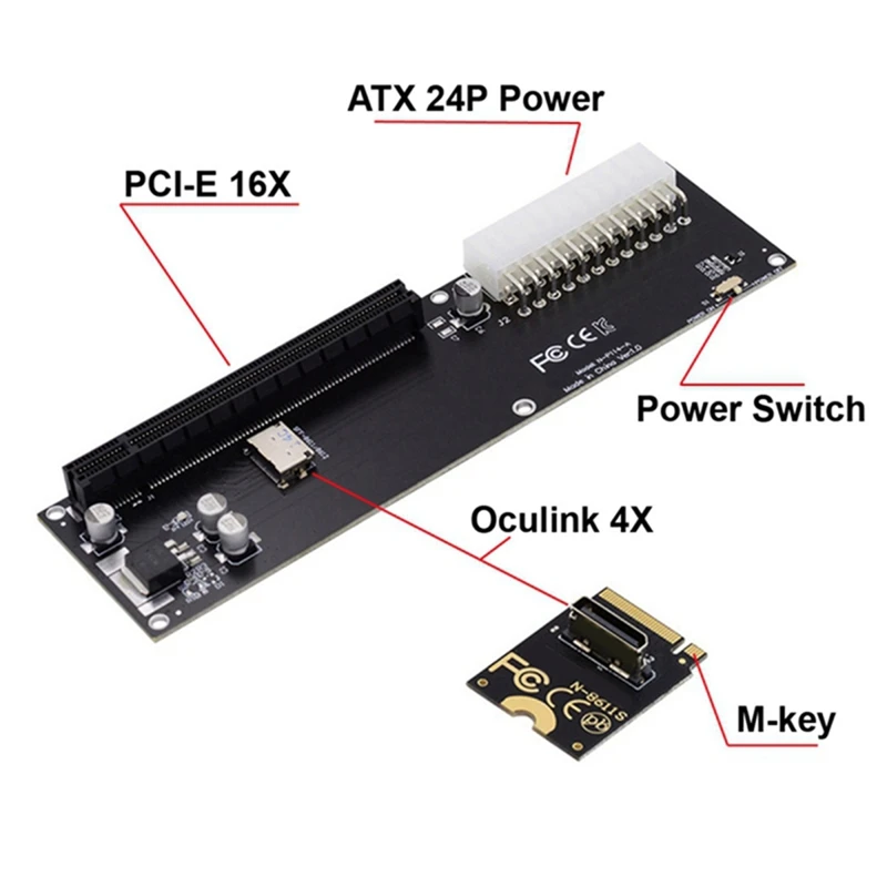 PCI-E 3.0 M-Key M.2 to Oculink SFF-8612 SFF-8611 Host Adapter PCB Converter for GPD WIN Max2