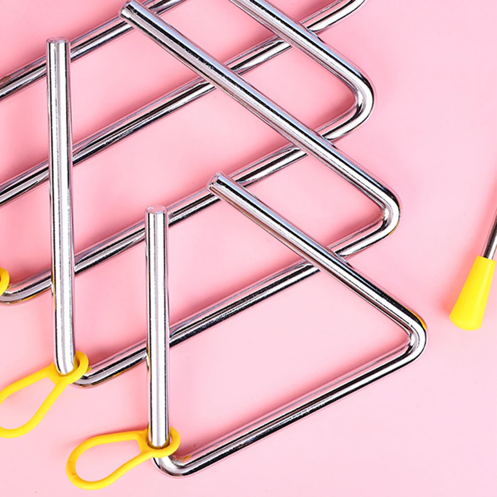 

2 Sets Baby Musical Instruments Percussion Teaching Aids Classroom Children for Kids Preschool Silver Small Children's Triangle