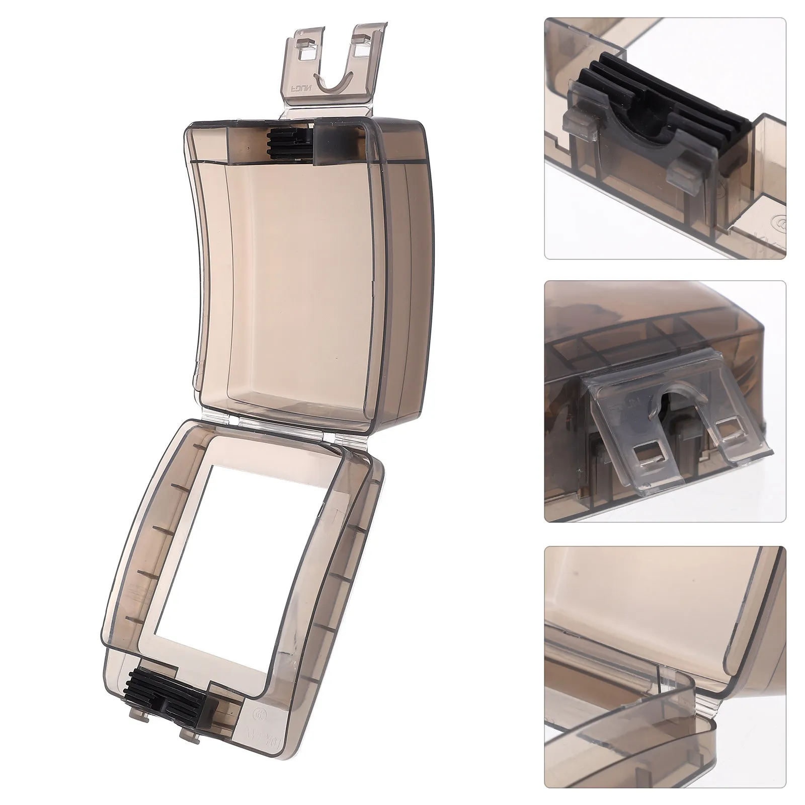 2Sets Waterproof Cover Switch Socket Protector Transparent Black Splash Proof Dust Proof Wall Mount Outdoor Protection Cover