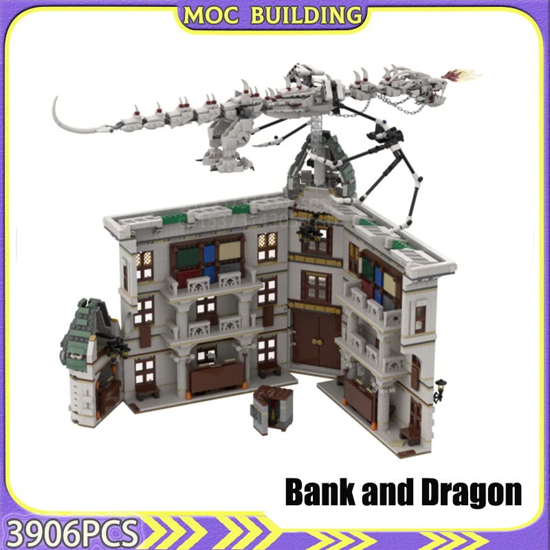 Wizard Bank Movie Scene Model MOC Building Blocks Display Model DIY Assembly Bricks Construction Toy Gift Present