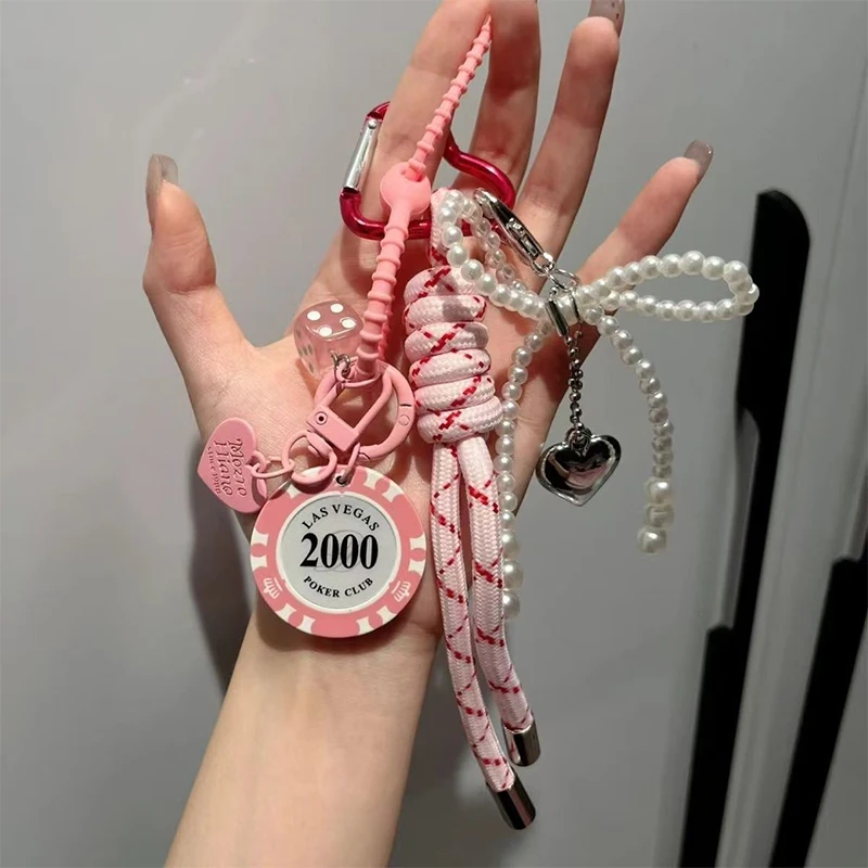 2025 Hand-woven Ropes Mobile Phone Lanyard Pendant Diy Bag Hanging Decoration Couples Key Chain Girls Bag Pendant Car Key Ring