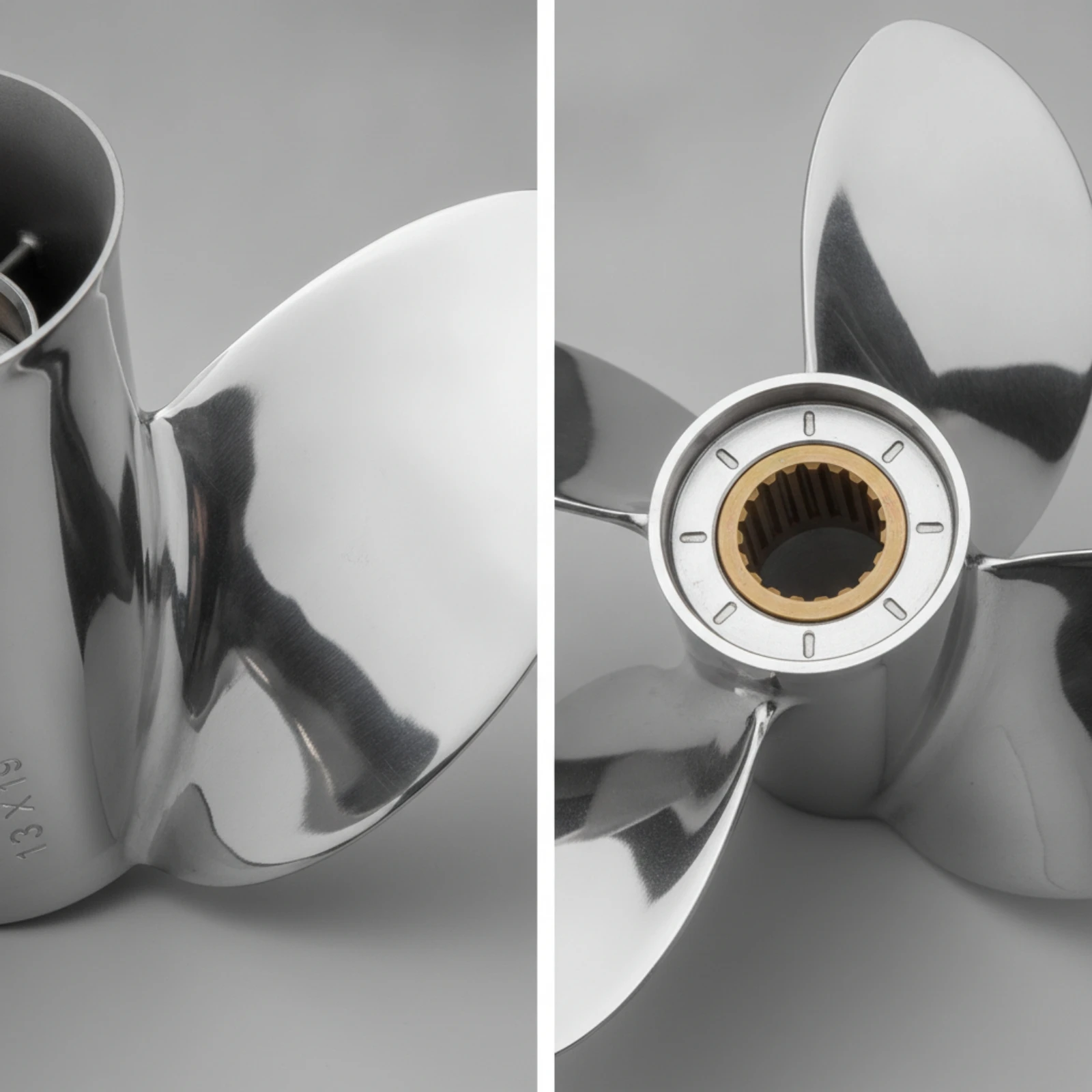 Four Blade Propeller Midrange Performance Stainless Steel Propeller Boat Prop High Speed Fuel Efficient for Outboard Motors