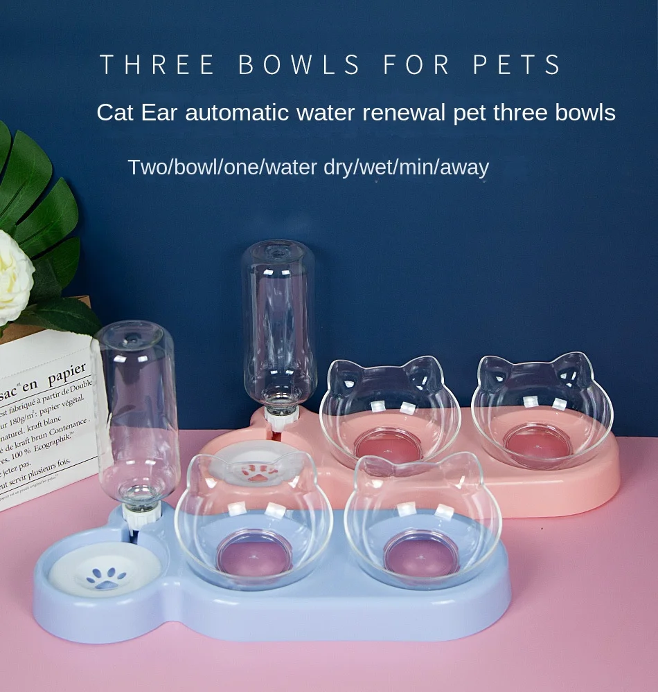 Suprimentos para Animais de Estimação WanK: Tigelas Elevadas para Gatos e Cães, Alimentadores Duplos Duráveis para Gatos e Cães, Suprimentos Elevados para Alimentação e Bebedouro