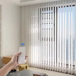 Factory Direct Sale White Sheer Filtering Motorized Remote Control Vertical Dream Blinds For Floor-To-Ceiling Window