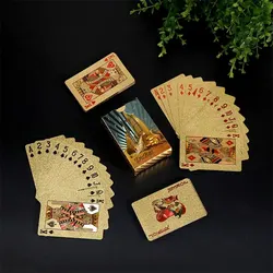 Dubai Gold Foil Poker Cards Waterproof Paper Playing Cards Party Table Gambling Board Games Poker Plastic Poker Collection Toy