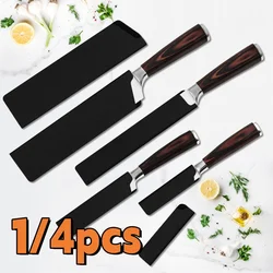 1/4PCS Kitchen Knife Sheath Black Knives Edge Protector Universal Cover Fit For 3.5''/5''/8'' Slicing Chef Fruit Knives Guard