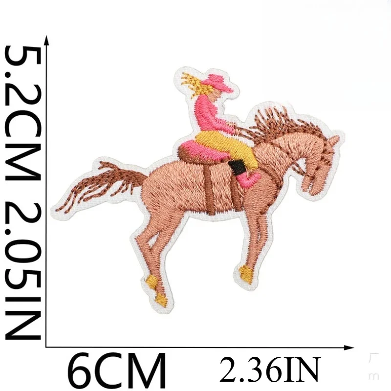 

Розовая тканевая наклейка с вышивкой для девочек, западная джинсовая серия, западные регионы, пустынный огонь, глажка, вышитая этикетка