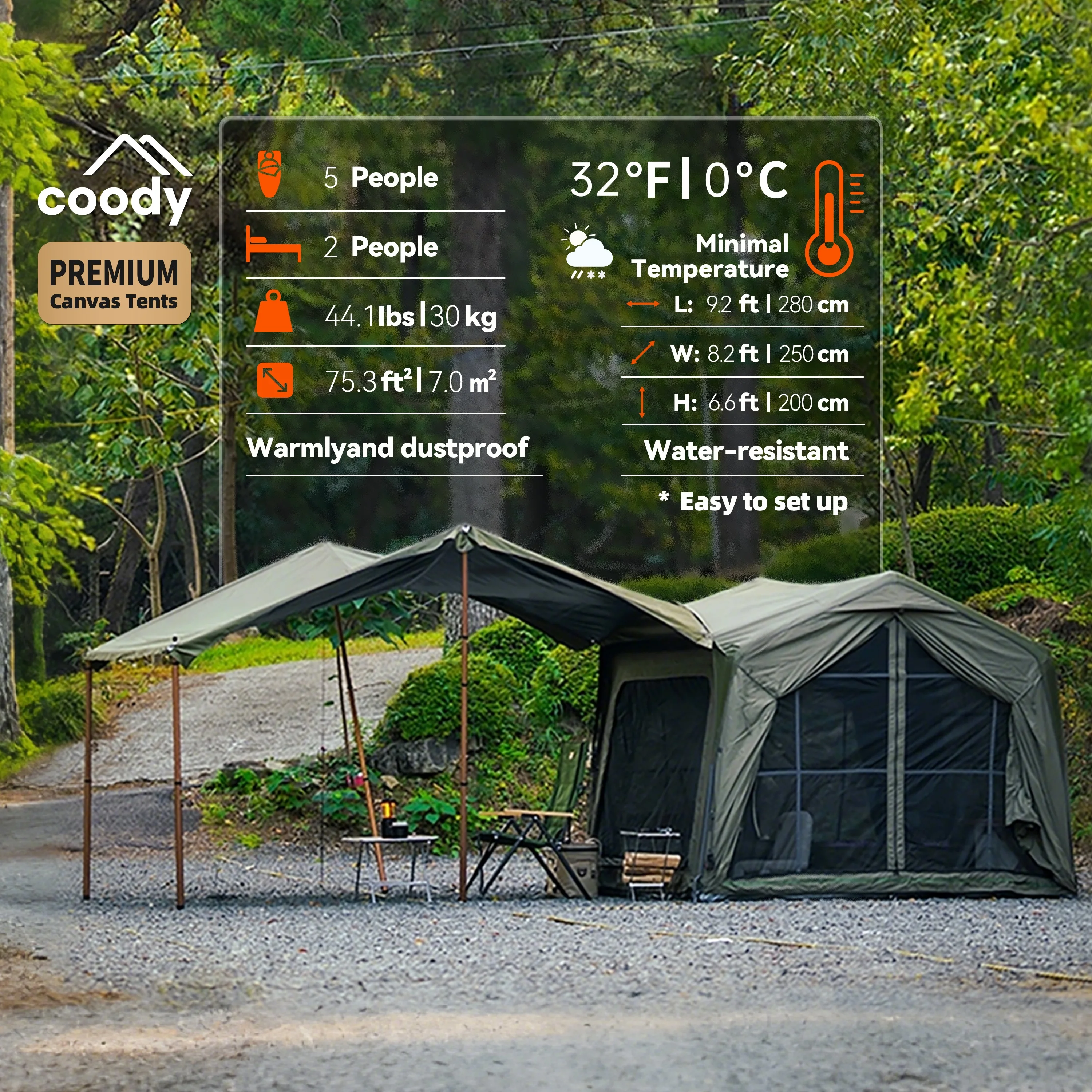 7.0 Air Tent-Army Green Camping Outdoor Inflatable Four Season Portable Gonflable Luxury Glamping 2-5 Person  Tents