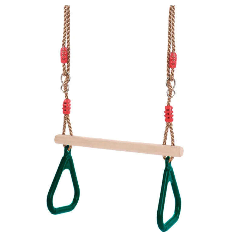 Bambini giocattoli Fitness in legno anelli trapezio altalena ginnastica anelli Pull-up attrezzature per l'allenamento bambini Outdoor Indoor Fun Garden decor