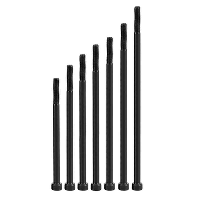 M6 Grade 12.9 noir hexagone douille hexagonale capuchon Allen boulon vis sur Ultra longue 100 105 110 115-400mm demi-filetage en acier au carbone