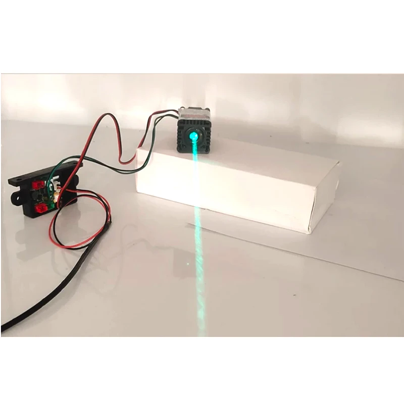 12V 505nm 100mW Green Dot Laser Diode Module Fixed Focus Band TTL Modulation Supports PWM