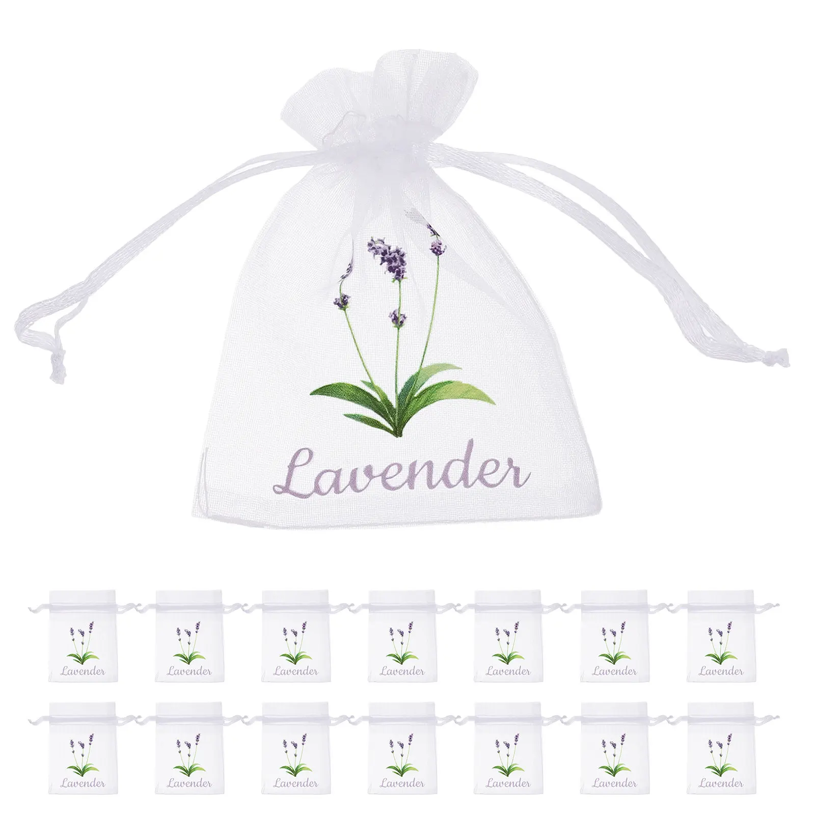 40Pcs Empty Lavender Scent Sachet Bags Drawstring Gauze Pouches for Dried Lavender Rose Petals Potpourri Home Travel