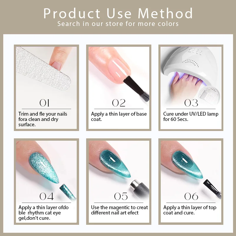 Kaniu 9 قطعة المغناطيسي القط العين هلام مسمار مجموعة طلاء الأظافر لامعة كريستال القط العين هلام شبه دائم نقع قبالة الأشعة فوق البنفسجية هلام عدة مسمار الفن مانيكير
