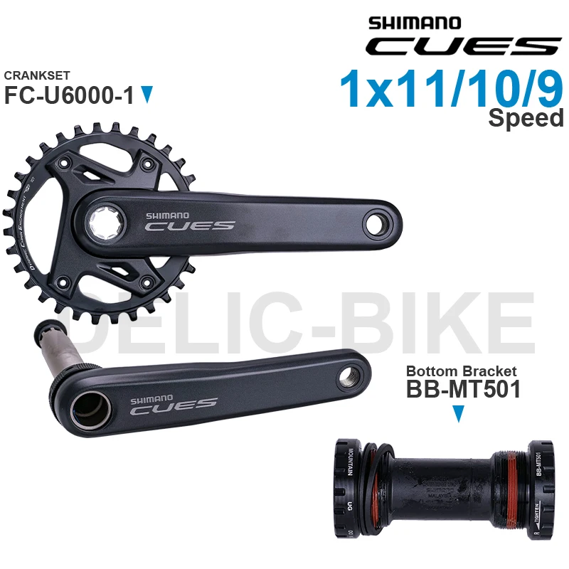 SHIMANO Groupset CUES U6000 CRANKSET FC-U6000-1 and Bottom Bracket BB-MT500-PA BB-MT501 Original Parts