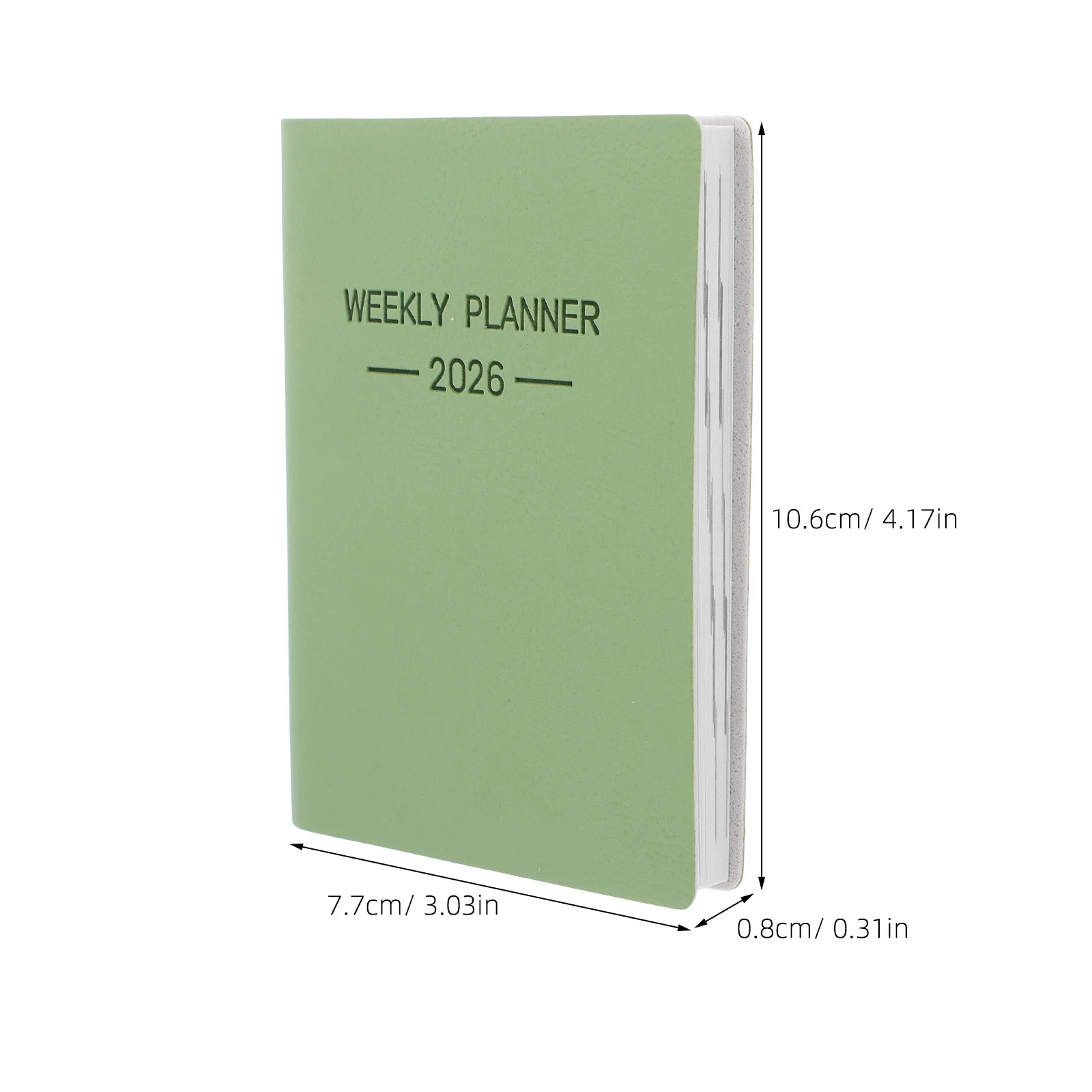 2026 Pocket Calendar Book Small Monthly Weekly Planner Compact Green Portable Diary For Office School Travel Undated Agenda