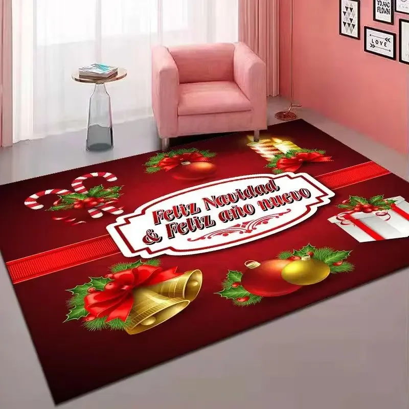 3D Print Christmas Santa Claus Carpet Living Room Floor Mat Cute Children Gaming Room Decoration Bedroom Soft Kids Play Area Rug