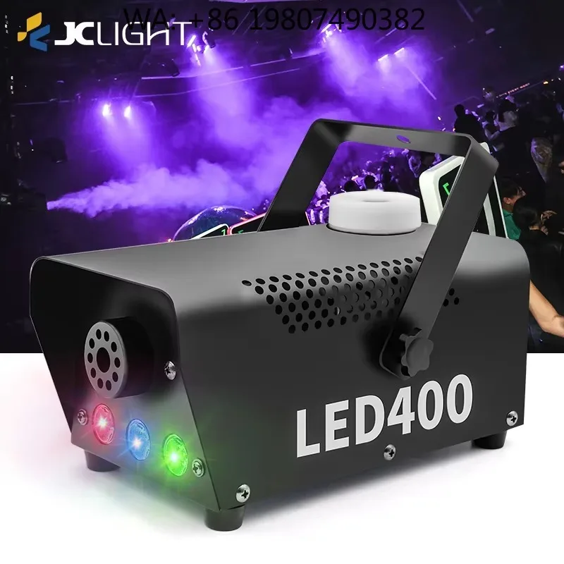 400W Wireless Mini RGB LED Fog  Remote Control Color Smoke Maker for Wedding DJ Disco Club Portable Stage Equipment