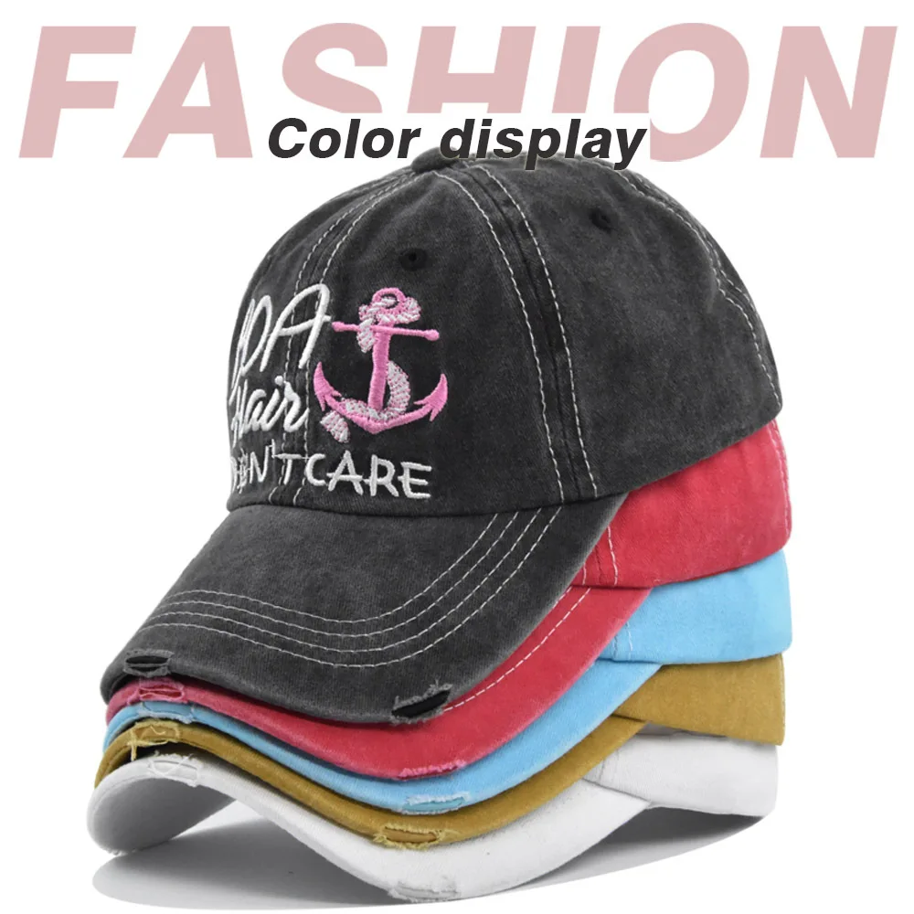 

Men Women Letter Embroidered Baseball Cap Vintage Cotton Hip Hop Hat Casquette Outdoor Sports Breathable Adjustable Snapback Cap