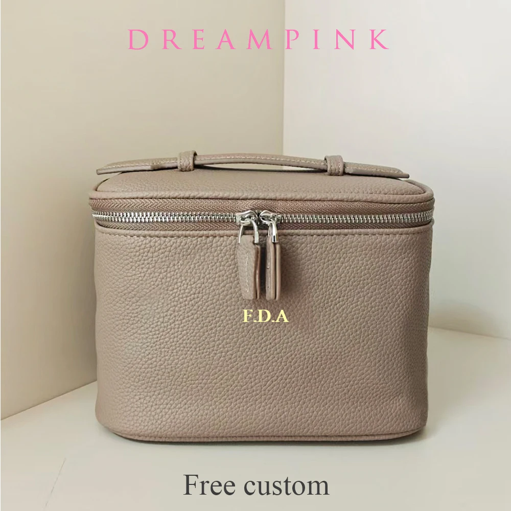 Personalisierte Kosmetiktasche für Damen mit großem Fassungsvermögen, Reise-Make-up-Organizer mit Tragegriff, Gravur von Buchstaben und Logo, Beauty-Case