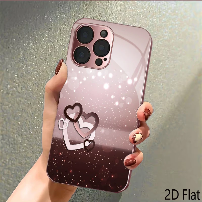 Heart-shaped light  2DFlat For iPhone17 18 16 15 14 13 12 11 Pro Max XS XR 8 7Plus Phone Cover Shockproof Protective Back Cover view 2