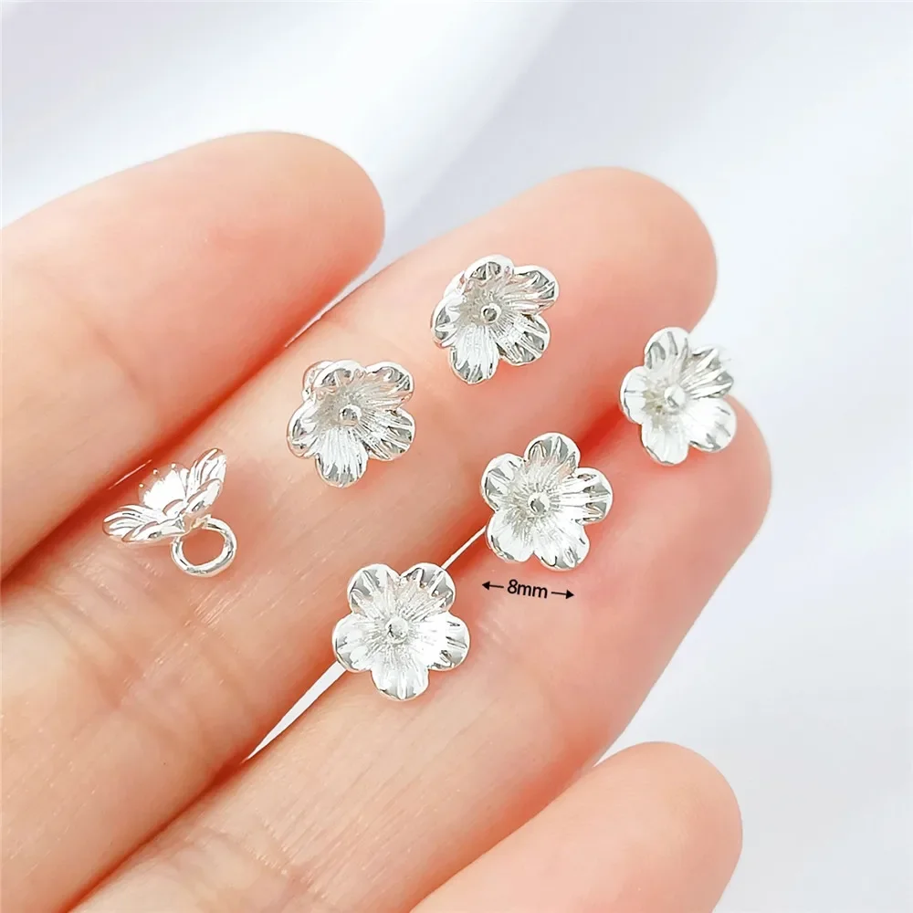 실버 14K 금도금 은방울꽃, 장미, 벚꽃 펜던트, DIY 수제 팔찌, 목걸이, 재료 및 액세서리