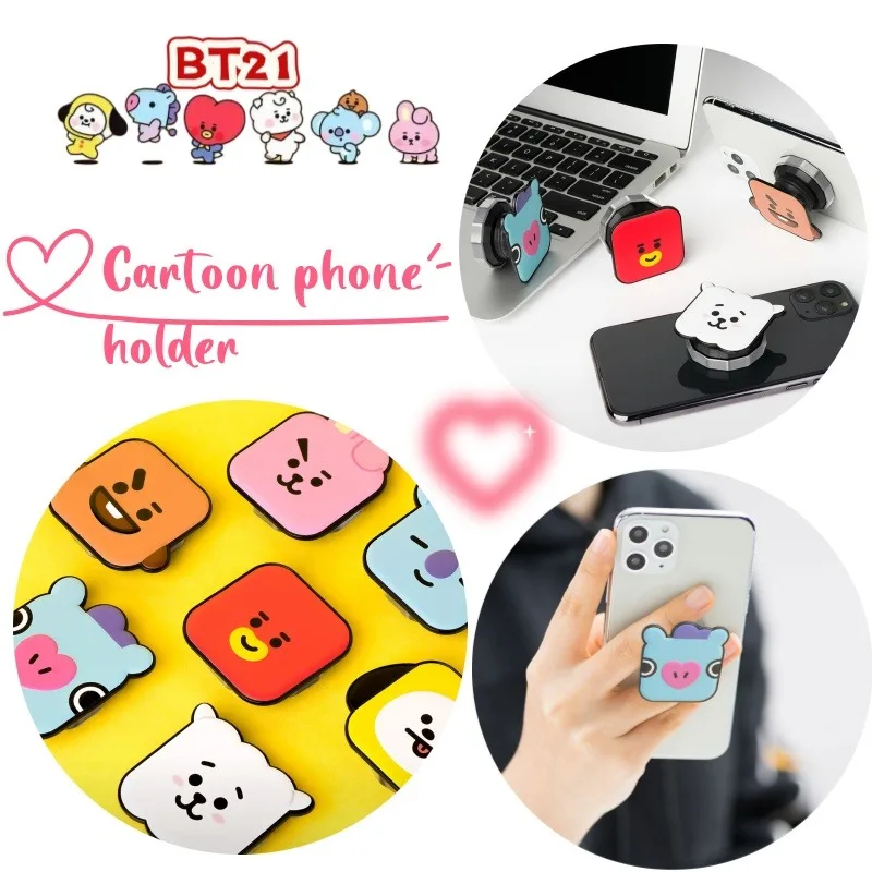 

Новый BT21 koya RJ Shooky Man Chimmy Dad, творческая личность, мультяшный милый мобильный телефон, настольный магнитный адсорбционный ленивый стенд