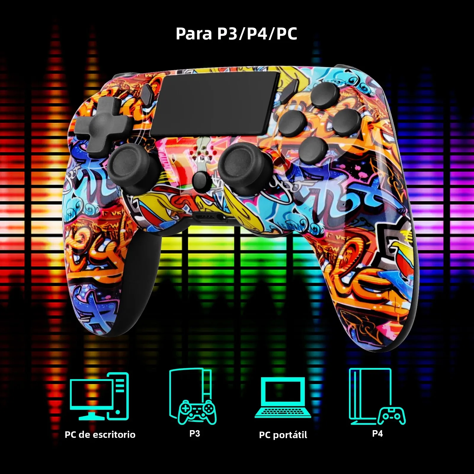GAMINJA P47 controlador inalámbrico Bluetooth Gamepad con giroscopio de 6 ejes PC Joystick panel táctil vibración Dual para PS4 PC ganan 7 8