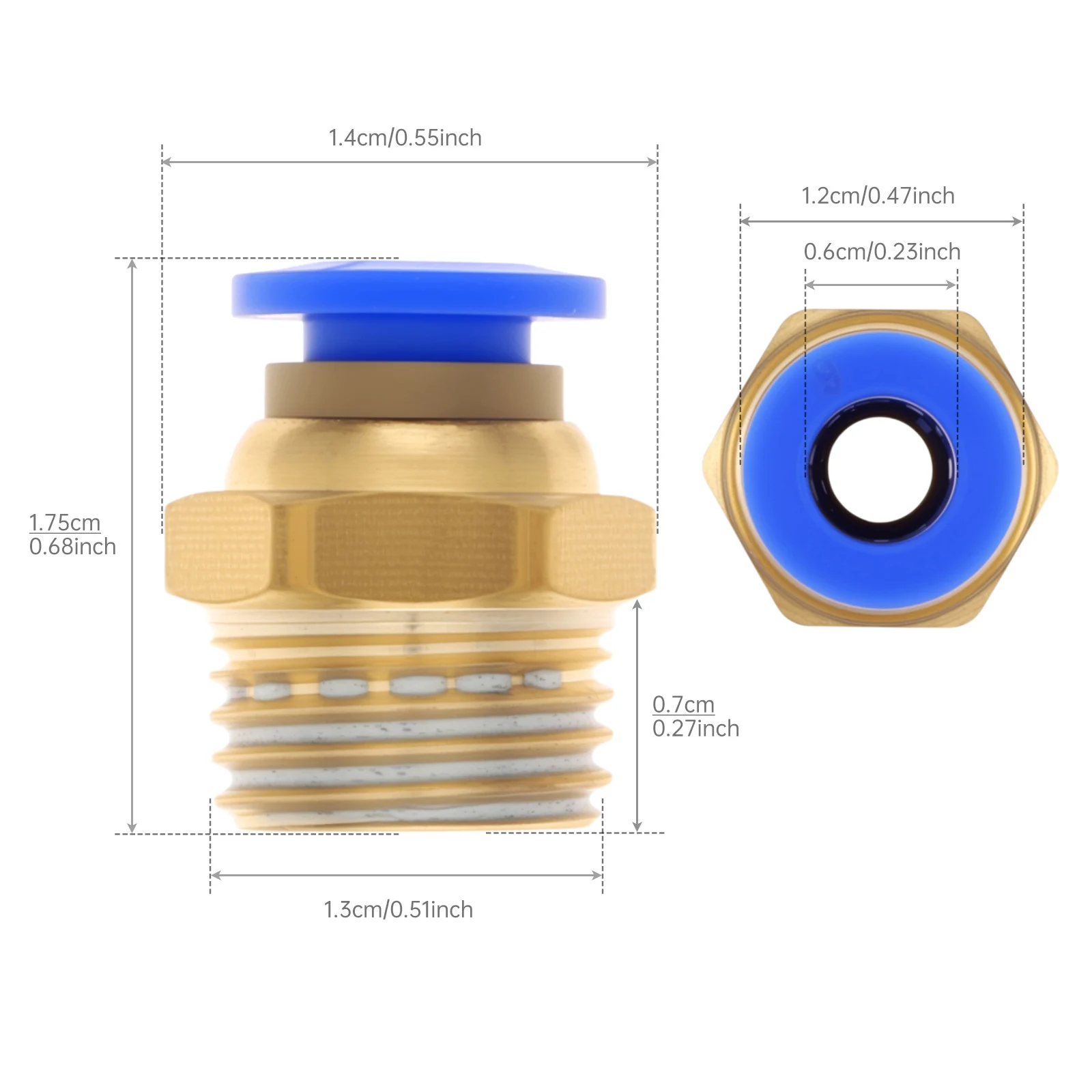 PC6-02 Brass Pneumatic Air Connector Fitting Push to Quick Connect for 6mm OD PE PA PU Tube Pipe BSPT 1/4 inch Male Hose Fitting