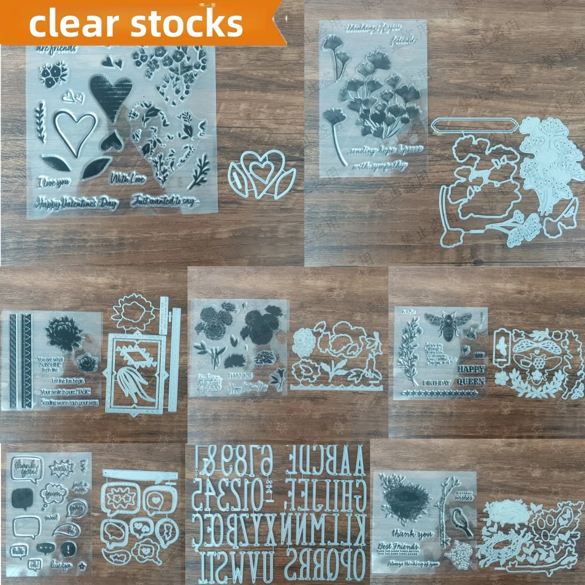 

Flowers Hearts Birds Spring New Metal Cutting Dies Clear Stamps Set for DIY Making Card Scrapbook Craft Supplies Template