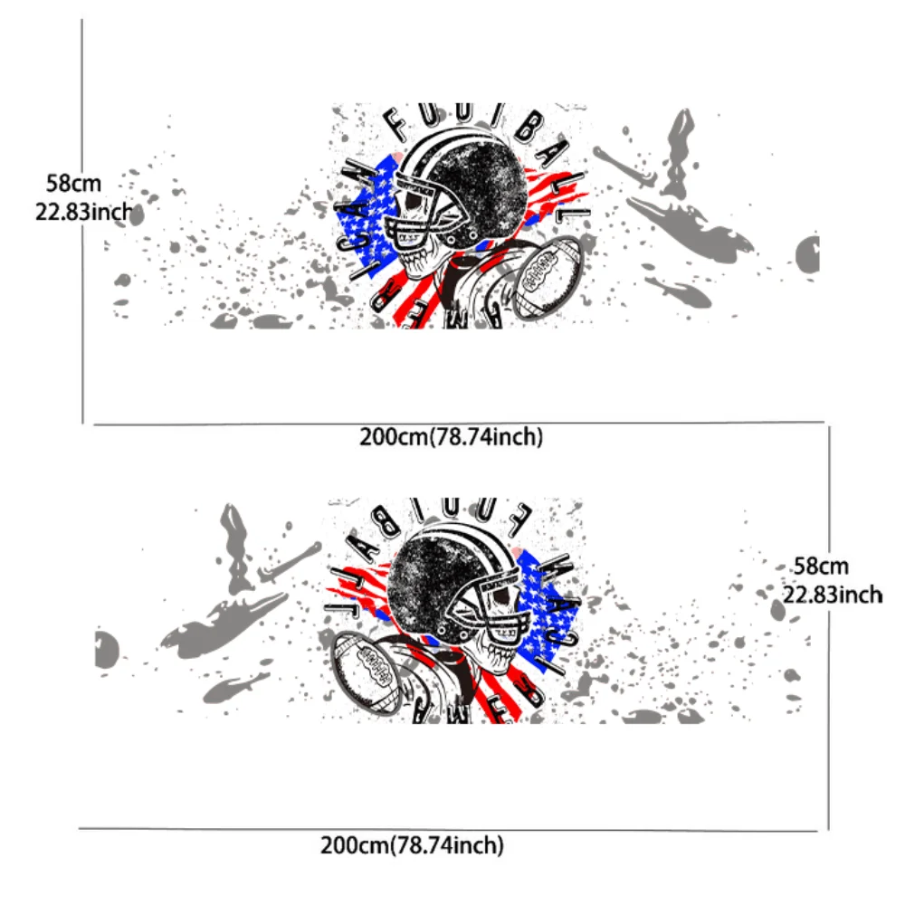 2PCS Rugby Skull Star Player Sticker Full Body Decal Cover Scratch Protection Car Sticker Waterproof car vinyl wraps