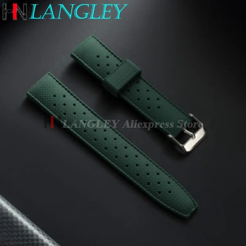 Tropical Silicone Watch Strap 20mm 22mm for Oris for Omega for Huawei Watch GT5/GT4 Quick Release Bracelet Waterproof Wristbands