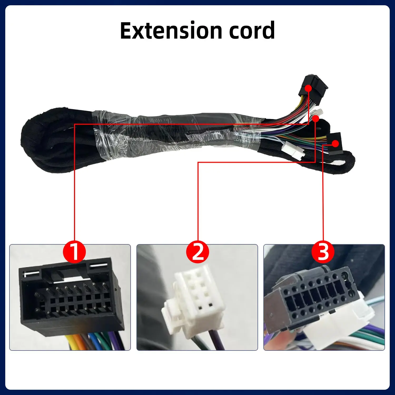For Mercedes Benz W203 W211 ML GSL SLK R350 Car Radio Stereo Player 12V 6M Power Extension Cable Harness with Integrated Antenna