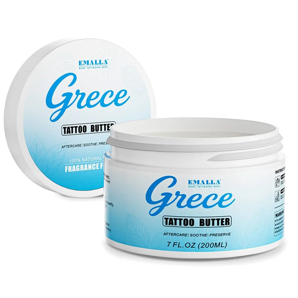  EMALLA Tattoo Butter 30 200ML Plant Based Vegan Formula Deeply Hydrates Tattoo Balm Smooth Glide Body Skin Tattoo Supplies