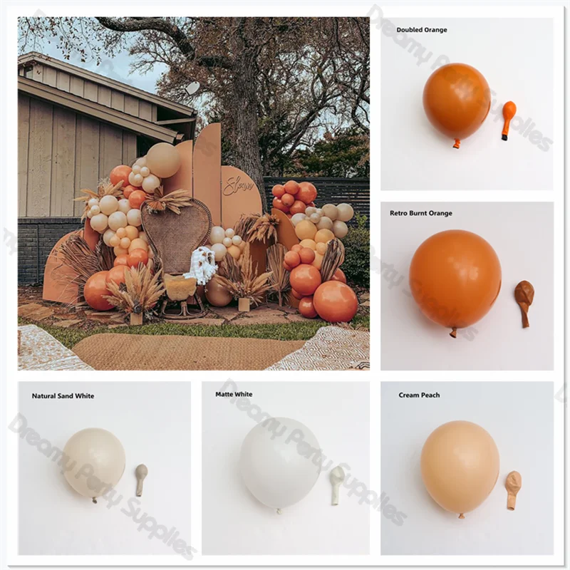 

5/10/12/18inch Terracotta Country Wedding Balloons Orange Cream Peach Beige Birthday Baby Shower Bride Baptism Decor Supplies