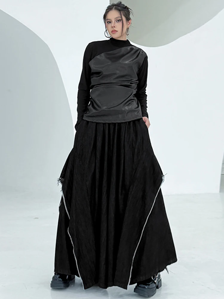 NYFS خمر المرقعة شخصية فضفاضة حجم كبير الجينز النسائية عالية الخصر بنطلون الخريف موضة الدنيم واسعة الساق السراويل #2