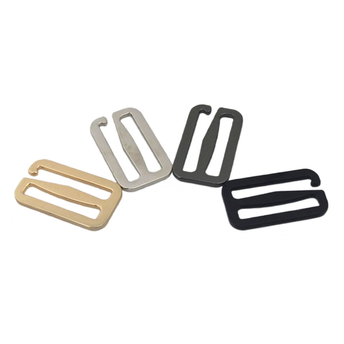 4Pcs Meetee 20-50mm Metal Tri-Glide Hook Adjust Buckle Bag Belt Bra Strap Slider Clasp Hooks DIY Sewing Hardware Accessories