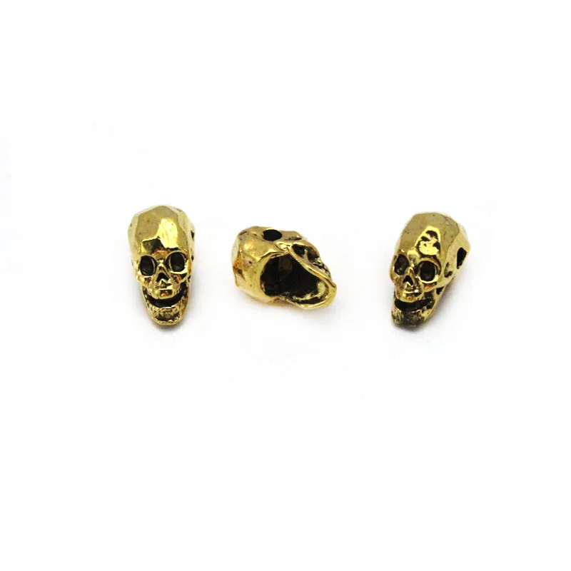 20pcs/Lot Antique Silver Gold Skull Bead Spacer Bead Charms For DIY Beaded Bracelet Jewelry Handmade Making Supplies