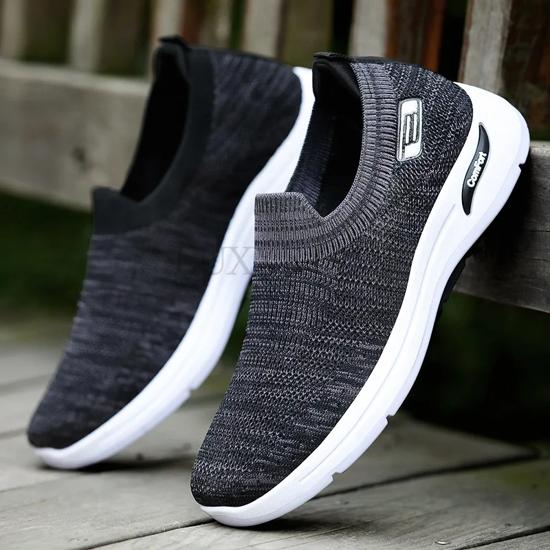 Men Mesh Breathable Vulcanized Shoes Spring New Fashion Men Breathable Outdoor Low Top Soft Soled Casual Sports Shoes