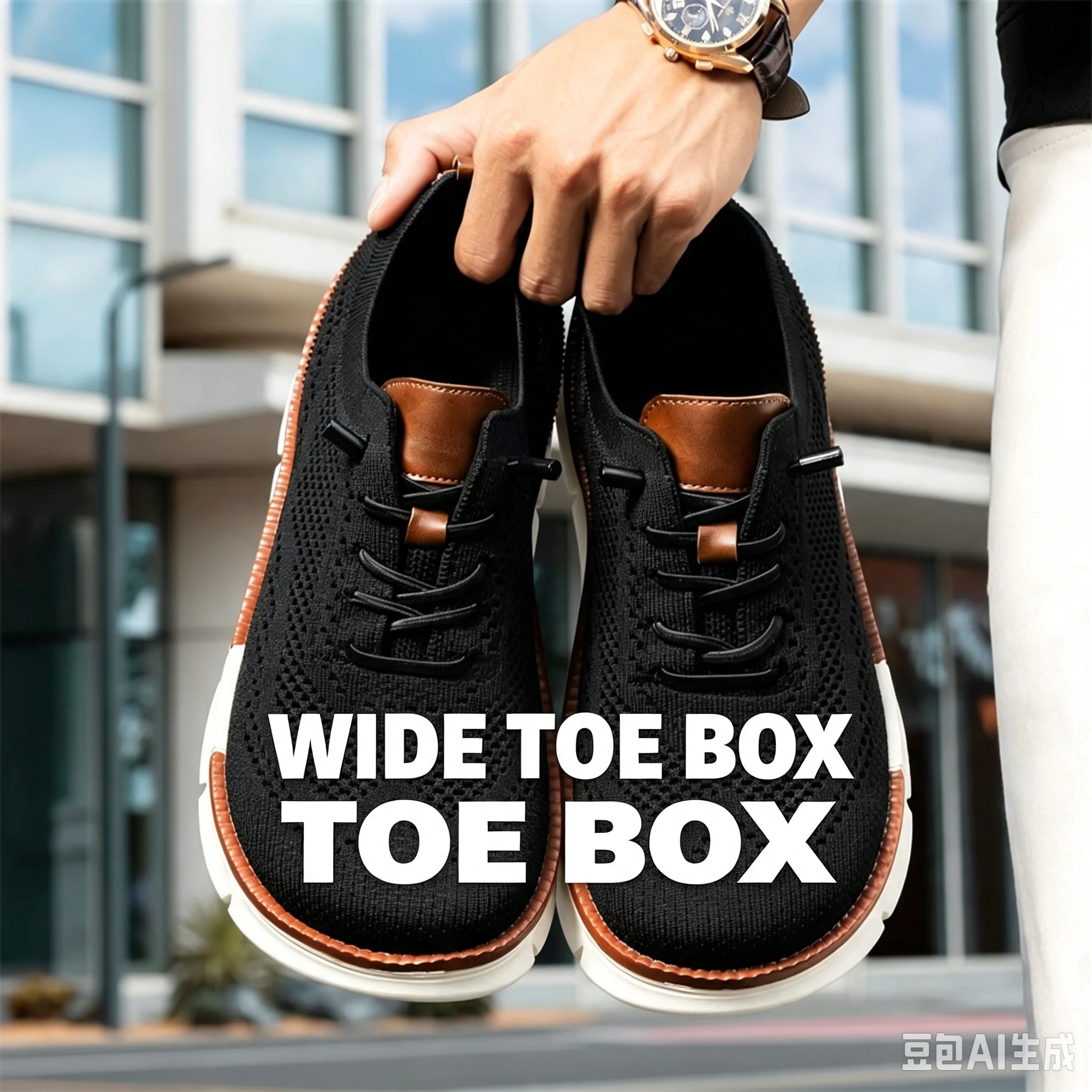 Men'S Shoes Brogues - أحذية رجالية واسعة الأصابع منسوجة بتصميم