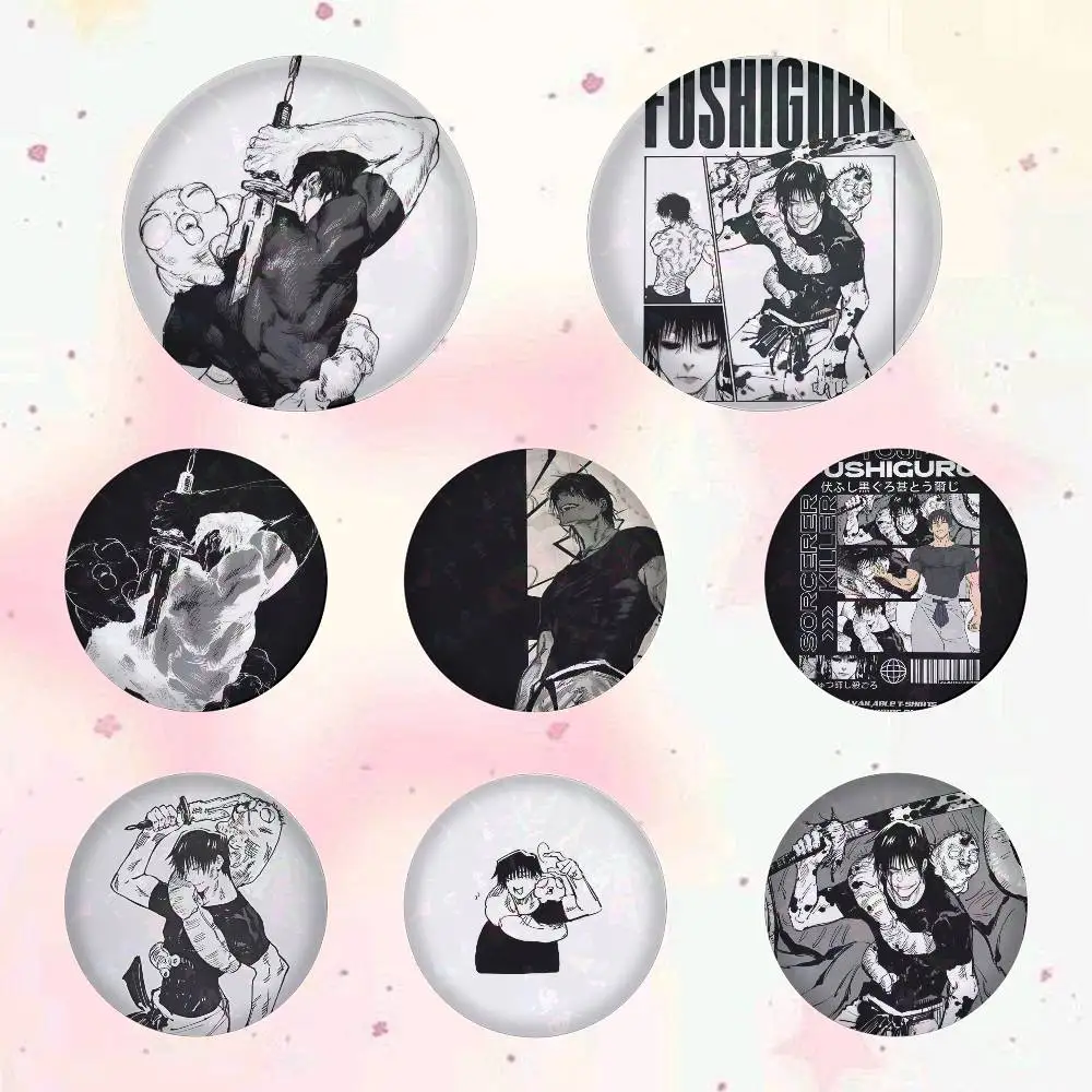 Toji Fushiguro Jujutsu Kaisen Badge On Backpack Accessories Manga Icons Pins Round Cartoon Brooches For Clothes Bag Decor Gifts