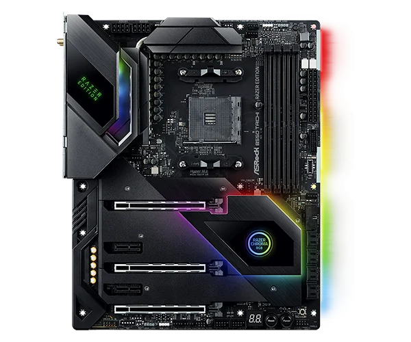 ASROCK B550 TAICHI RAZER EDITION B550 AM4 Motherboard CPU support R9 5950X R7 5800X3D R5 5500 R5 5600X memoria ram DDR4 ATX PC view 2